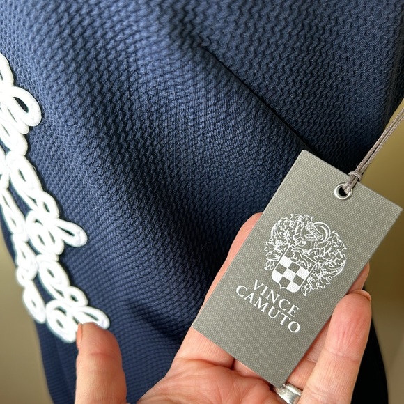 Vince Camuto Swirl Applique Sleeveless Sheath Dress - Picture 5 of 9